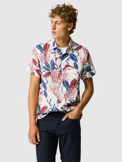 Rodd & Gunn Salt Creeek Linen Slim Fit Floral Shirt, Beige, Beige