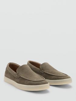 Mango Slip On Cushioned Suede Loafers - view 2, Khaki
