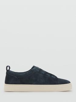 Mango Suede Trainers, Navy, Navy