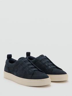 Mango Suede Trainers, Navy - view 2, Navy