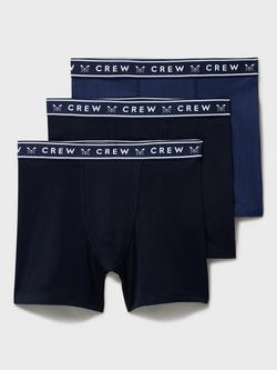 Crew Clothing Cotton Blend Boxers Shorts, Pack of 3, Navy/Blue, Navy/Blue