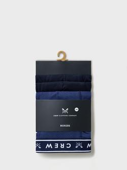 Crew Clothing Cotton Blend Boxers Shorts, Pack of 3, Navy/Blue - view 2, Navy/Blue