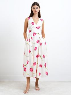 French Connection Cressida Floral Dress, Ivory/Multi, Ivory/Multi