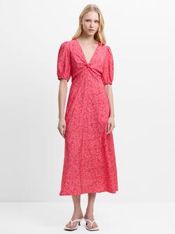 French Connection Melissa Floral Twist Dress, Fuchsia/Multi, Fuchsia/Multi
