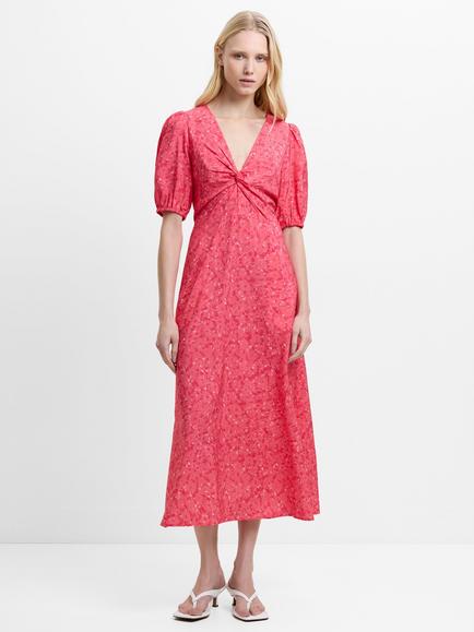 French Connection Melissa Floral Twist Dress, Fuchsia/Multi, Fuchsia/Multi