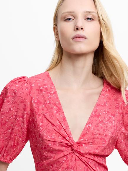 French Connection Melissa Floral Twist Dress, Fuchsia/Multi - view 2, Fuchsia/Multi