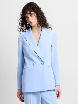 French Connection Sammie Double Breasted Blazer, Mid Pretty Blue, Mid Pretty Blue