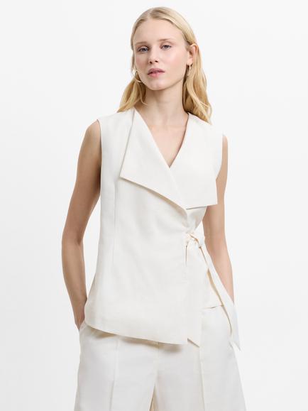 French Connection Raquel Waistcoat, Cream, Cream