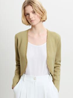 French Connection Laurie Chain Trim Cardigan, Summer Sage - view 2, Summer Sage