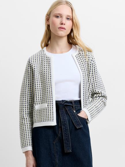 French Connection Noar Cardigan, Mellow Yellow/Multi