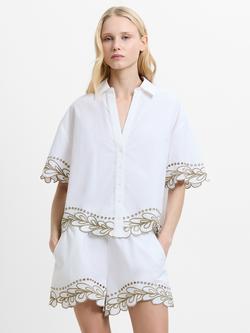 French Connection Alissa Shirt, White/Sage - view 2, White/Sage