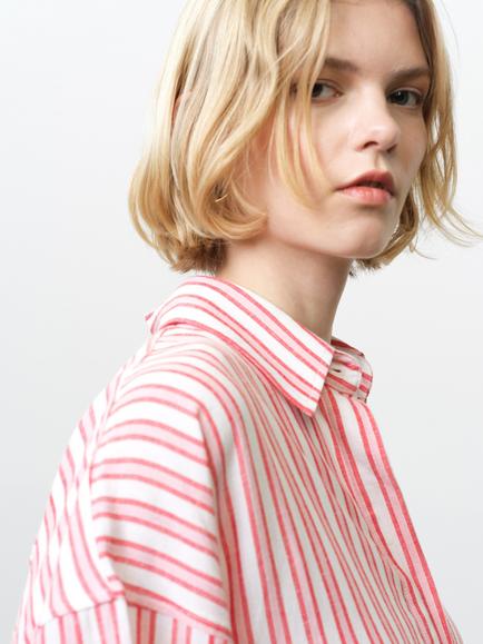 French Connection Cheryl Over Shirt, Watermelon Red - view 2, Watermelon Red
