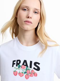 French Connection Frais Strawberry Graphic T-Shirt, White - view 2, White