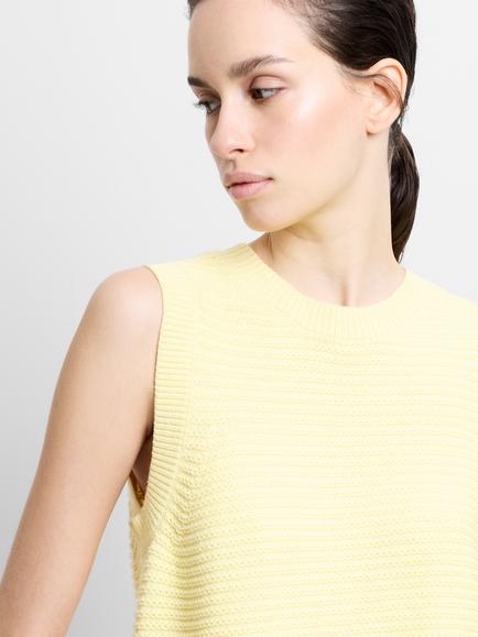 French Connection Lily Mozart Knit Tank Top, Mellow Yellow - view 2, Mellow Yellow