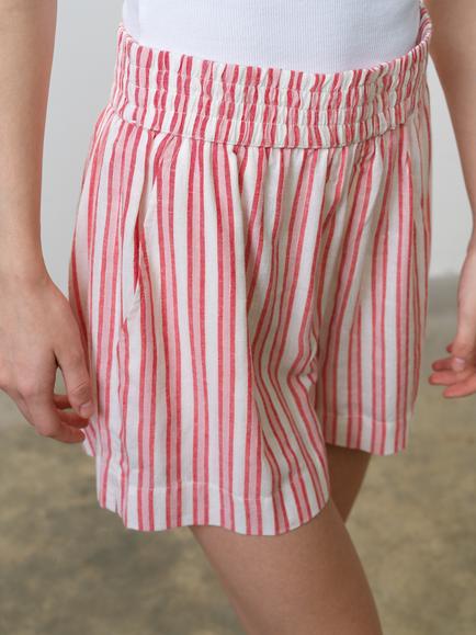 French Connection Cheryl Striped Shorts, Watermelon Red - view 2, Watermelon Red