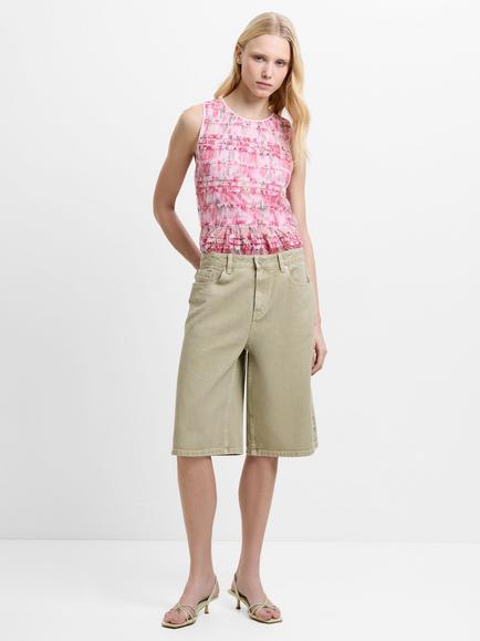French Connection Dallas Denim Bermuda Shorts, Sage, Sage