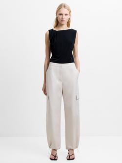 French Connection Saira Cargo Trousers, Light Neutral, Light Neutral