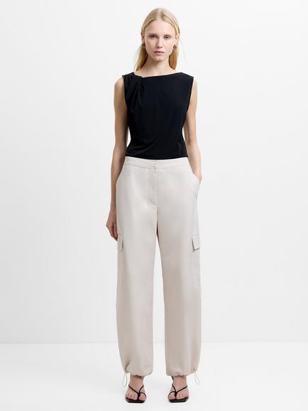 French Connection Saira Cargo Trousers, Light Neutral, Light Neutral