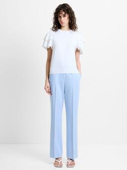 French Connection Sammie Tailored Straight Leg Trousers, Mid Pretty Blue, Mid Pretty Blue