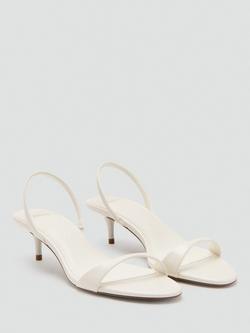 Mango Nighty Strap Kitten Heel Sandals, Neutral - view 2, Neutral