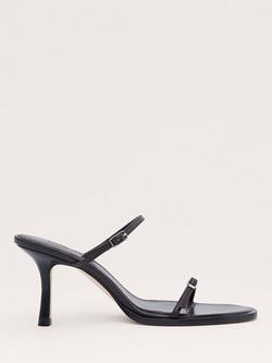 Mango Slim Strap Stiletto Sandal Heel, Chocolate, Chocolate