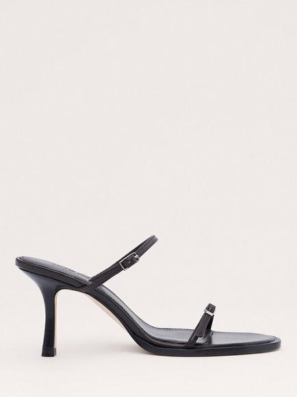 Mango Slim Strap Stiletto Sandal Heel, Chocolate, Chocolate