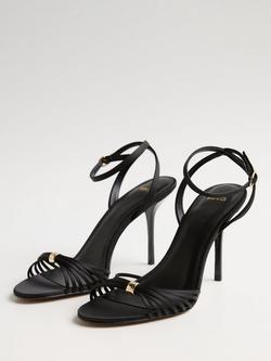Mango Stiletto Ankle Strap Sandal Heels, Black - view 2, Black