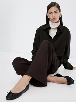 Mango Bow Detail Ballet Pumps, Black - view 2, Black