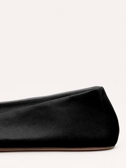 Mango Leather Square Toe Ballet Pumps - view 2, Black