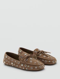 Mango Grommet-Trim Moccasin Loafers, Sand - view 2, Sand
