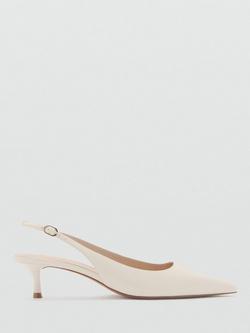 Mango Pointed Slingback Pumps, Natural, Natural