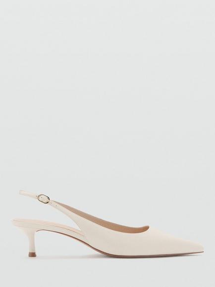 Mango Pointed Slingback Pumps, Natural, Natural