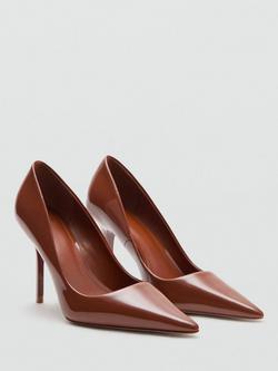 Mango Sculpted Pointed Stiletto Court Shoes - view 2, Cognac
