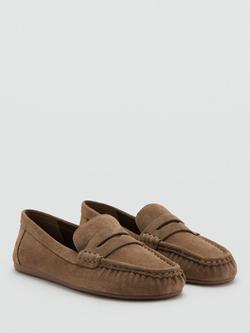 Mango Handstitched Moccasin Loafers, Camel - view 2, Camel