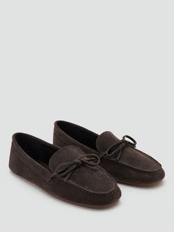 Mango Handstitched Moccasin Loafers, Chocolate - view 2, Chocolate
