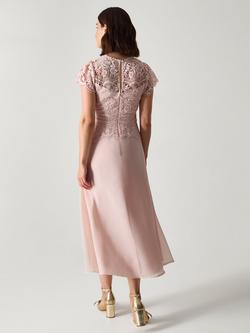 Monsoon Monica Lace Bridesmaid Dress, Soft Pink - view 2, Soft Pink