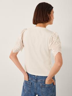 Monsoon Mel Floral Jersey T-Shirt, Ivory - view 2, Ivory