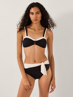 Monsoon Sabrina Colour Block Bikini Top, Black/White