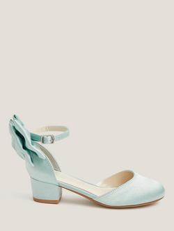 Monsoon Kids' Sara Bow Back Closed Toe Block Heel Shoes, Sage, Sage