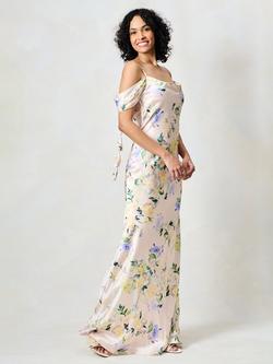 Hope & Ivy The Miyu Floral Bardot Maxi Dress, Pink - view 2, Pink