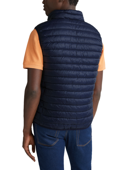 Benetton Zip Front Quilted Gilet - view 2, Dark Blue
