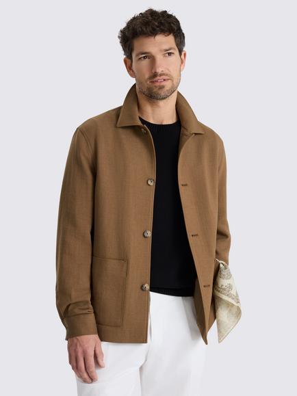 Moss Cotton Blend Shacket, Chestnut, Chestnut