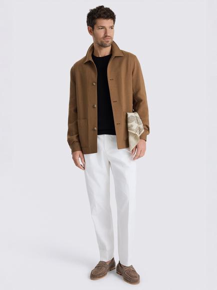 Moss Cotton Blend Shacket, Chestnut - view 2, Chestnut