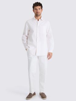 Moss Relaxed Long Sleeve Cotton Oxford Shirt, Pink - view 2, Pink