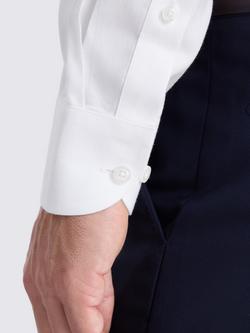 Moss Regular Fit Long Sleeve Royal Oxford Non Iron Shirt, White - view 2, White