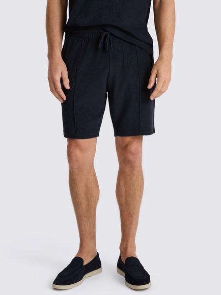 Moss Terry Towelling Cotton Shorts, Navy, Navy