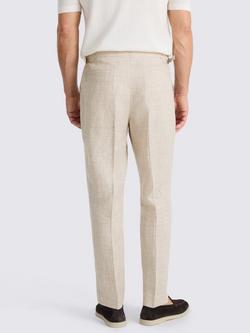 Moss Delave Pleated Linen Trousers, Neutral - view 2, Neutral