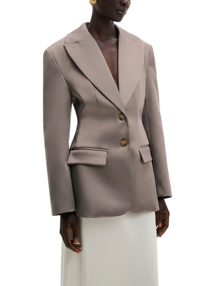 Malina Ella Tailored Peplum Blazer, Grey, Grey