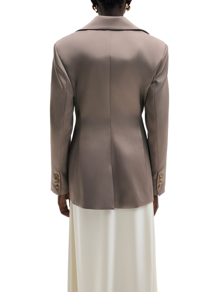 Malina Ella Tailored Peplum Blazer, Grey - view 2, Grey