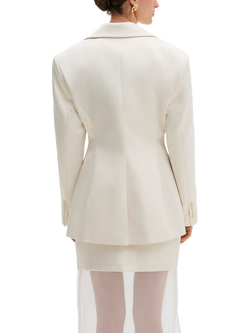 Malina Ella Peplum Hem Blazer, Cream - view 2, Cream
